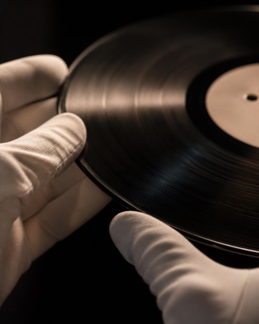 Hands with vinyl
